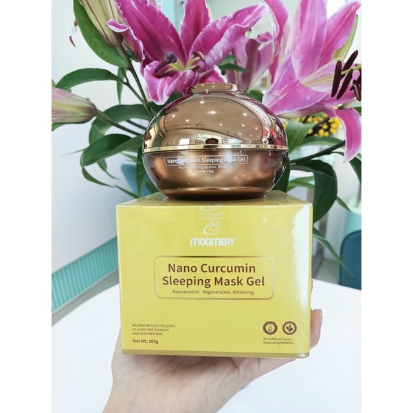 Mặt nạ ngủ nghệ Nano curcumin Sleeping Mask Gel- Moomery Nhã Phương