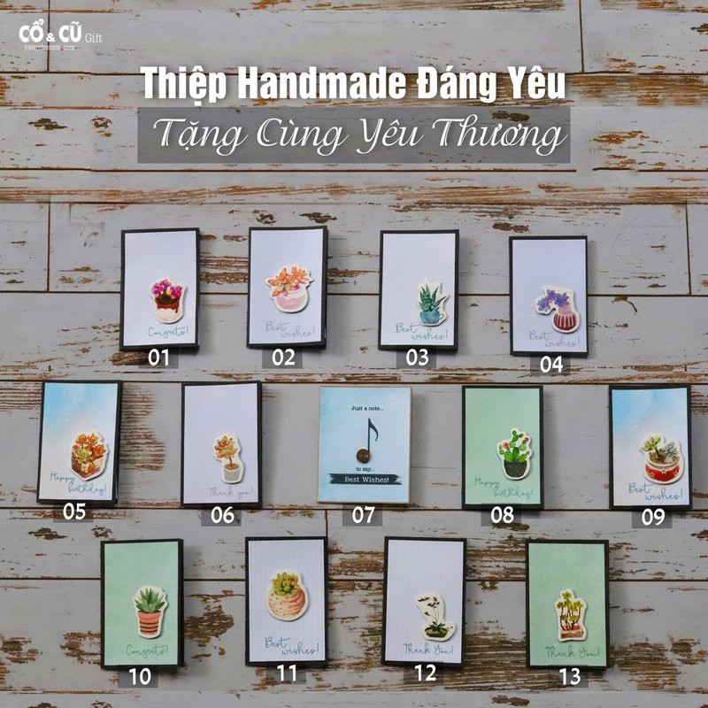 Thiệp mini handmade gửi cùng quà tặng thêm ý nghĩa