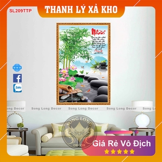 Tranh Dán Tường Chữ Nhẫn- SL209TTP- Tranh 3d Thư Pháp - Song Long Decor