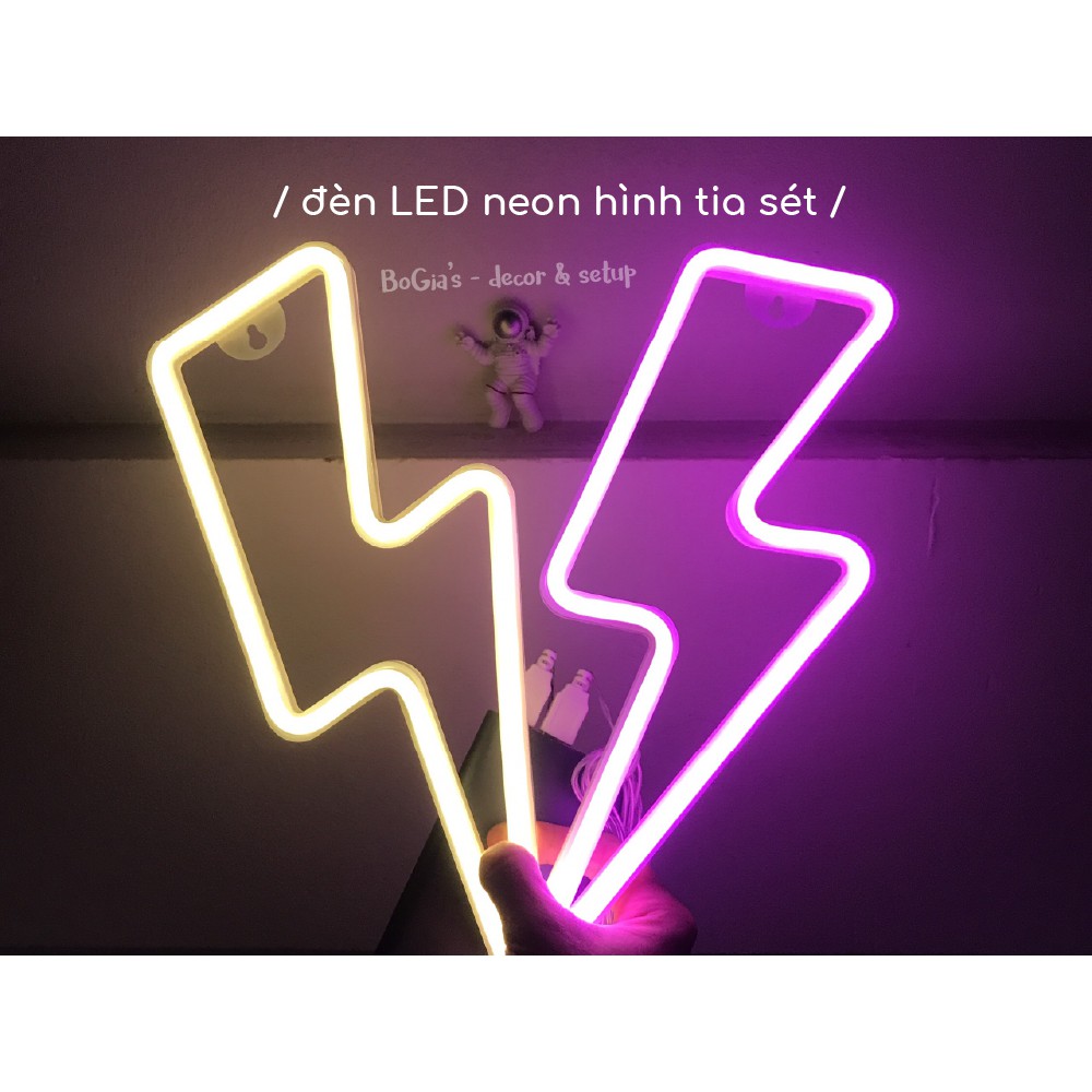 Đèn Led Neon trang trí hình TIA SÉT sáng, đẹp [nguồn USB &amp; PIN]