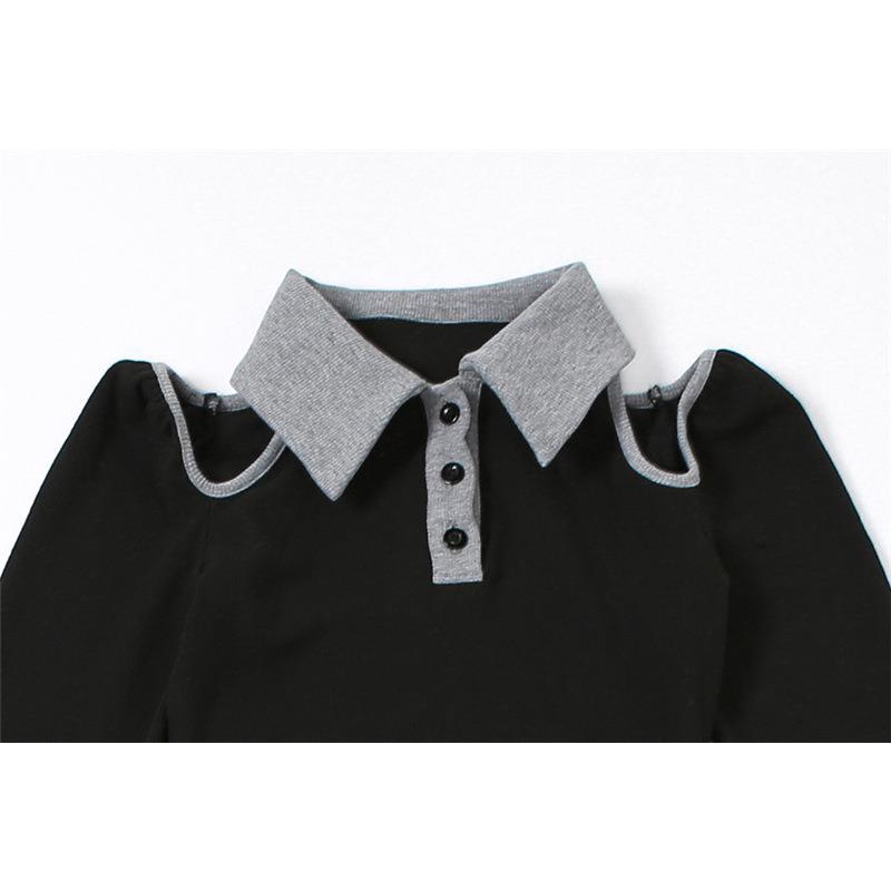 Đầm Tay Dài Cổ Polo Phối Dây Rút Xếp Ly Thời Trang Cho Nữ