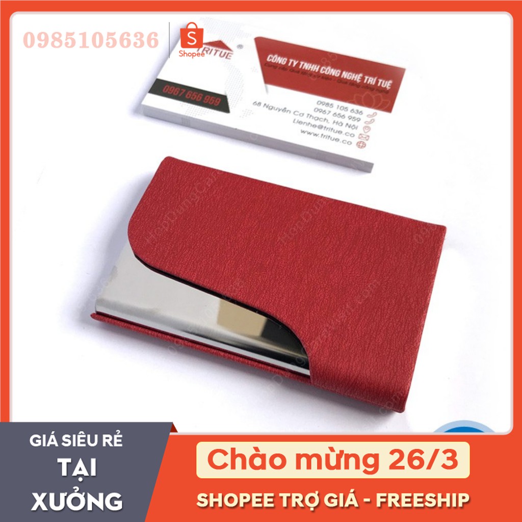 {Rẻ nhất shopee} Hộp name card giả gia PU cao cấp, Cardvisit tặng đối tác