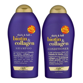 DẦU GỘI- DẦU XẢ ORGANIX THICK AND FULL BIOTIN AND COLLAGEN SHAMPO- CONDITIONER
