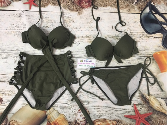 Bikini rêu mút dày siêu nâng