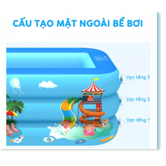 Bể Phao Bơi Cho Bé❤️đủ kích thước❤️ thành cao 3 tầng, nhựa siêu dày, đáy phồng chống trượt