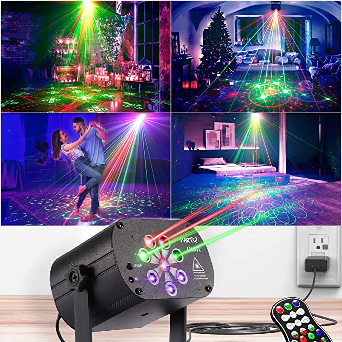 Đèn Disco 4 Họa Tiết + 3 Đèn UV + 1 Đèn LED Nhiều Màu Sắc Kèm Điều Khiển Từ Xa Cho Tiệc Tùng / Halloween