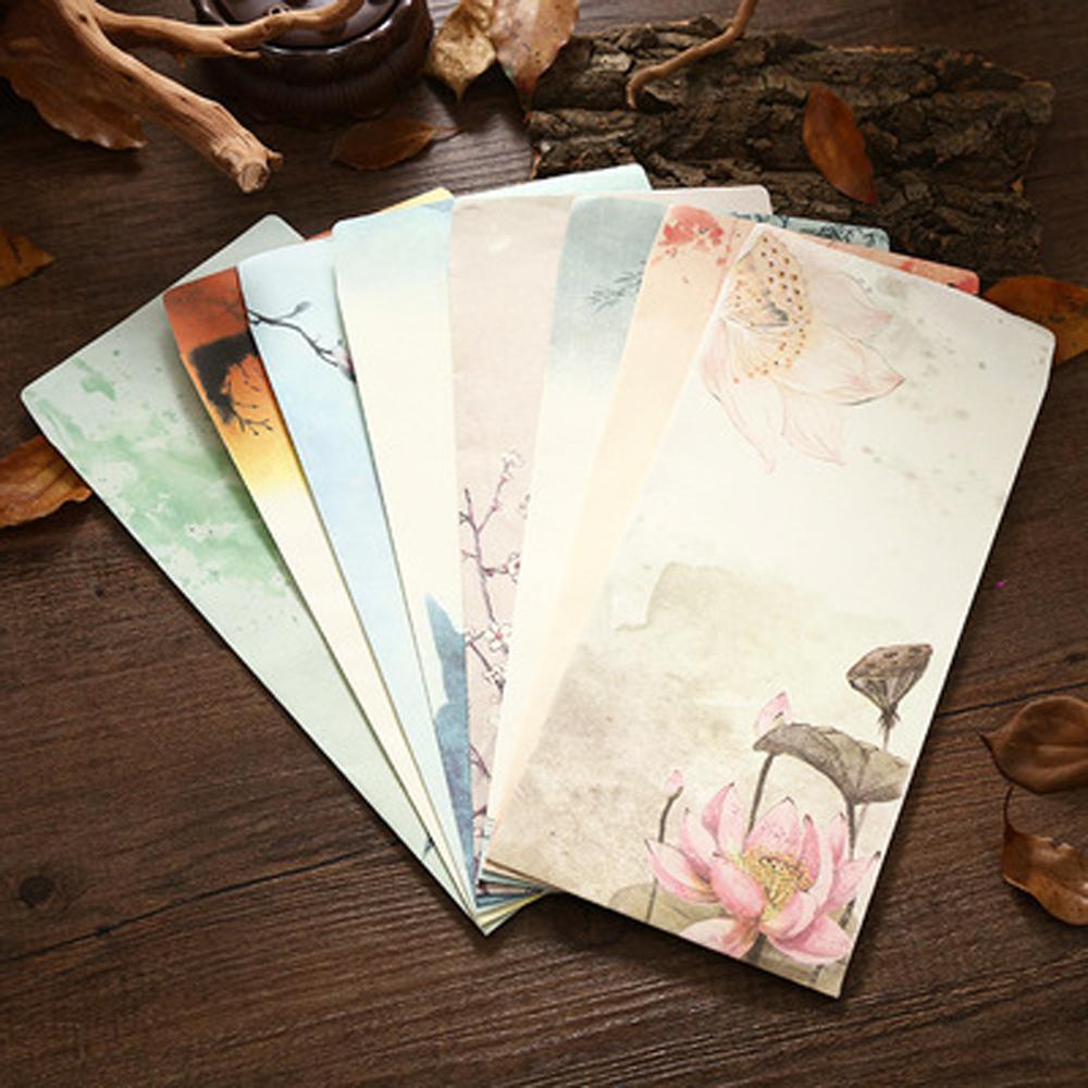 Phong Bì Bằng Giấy Viết Lời Nhắn Thiết Kế Chữ Phong Cách Trung Hoa Cổ Điển