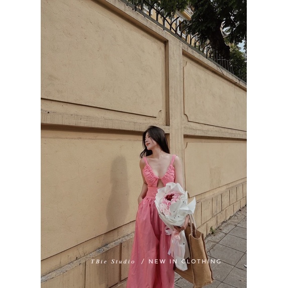 Jumsuit ống rộng rúm ngực