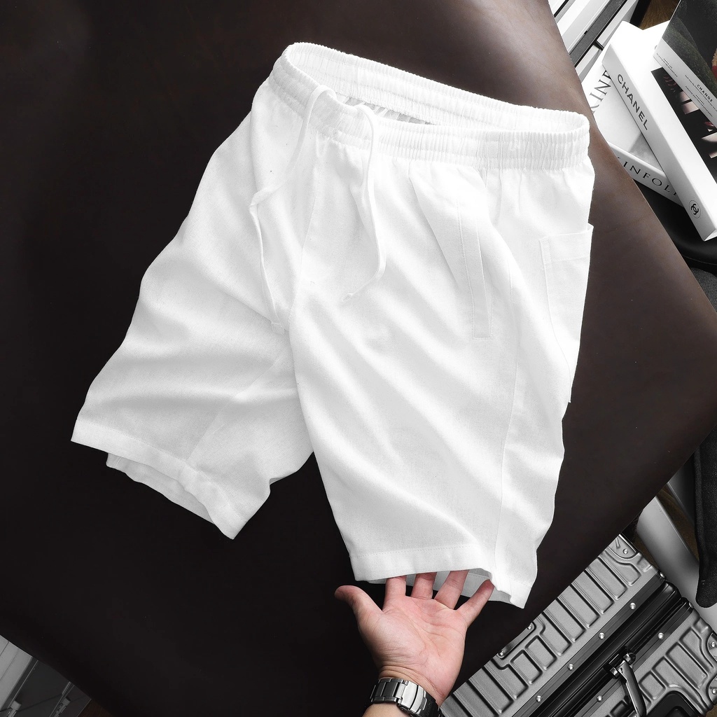 Quần Short Nam LACOSTE LINEN ĐŨI NHẸ MÁT mềm, quần ngố nam chuẩn form cạp chun dây rút Hàng Xuất Xịn Chính Hãng