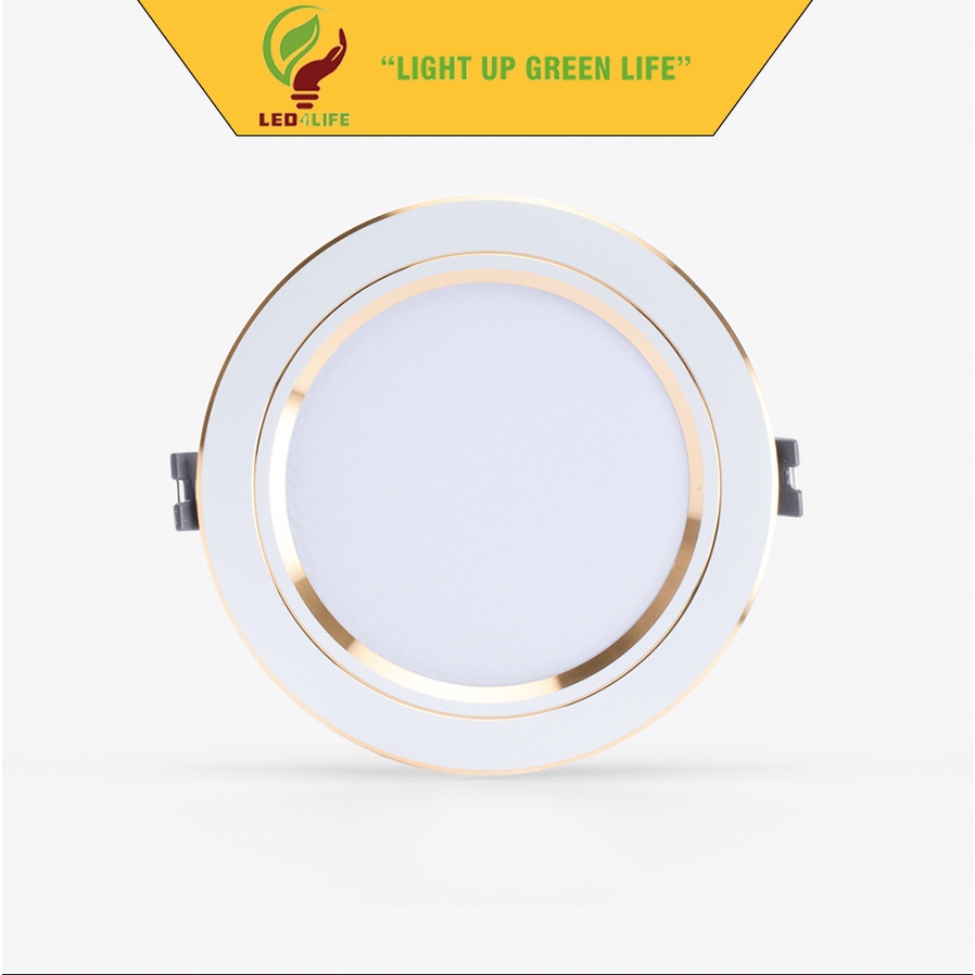 Đèn LED Downlight âm trần Rạng Đông AT10 (Viền Vàng-bạc)