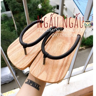 Guốc Mộc Guốc Gỗ Truyền Thống Quai Đen