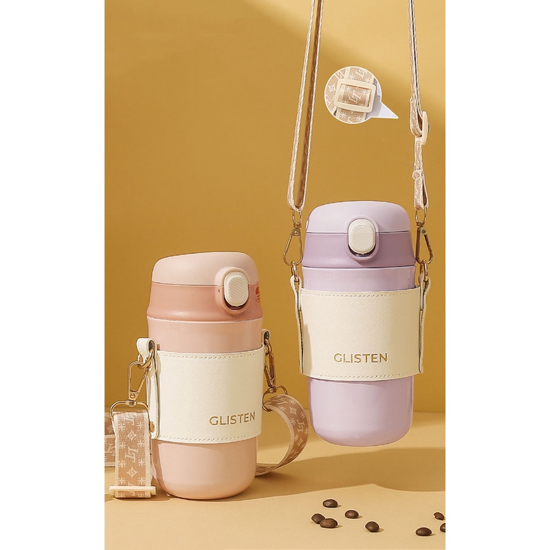 Mới Bình Nước Giữ Nhiệt Bằng Thép Không Gỉ 480ml Kèm Ống Hút