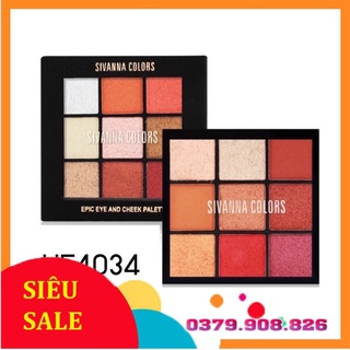Bảng phấn mắt má sivanna colors 2 tầng 9+2 ô epic eye and cheek palette 20g hf4034