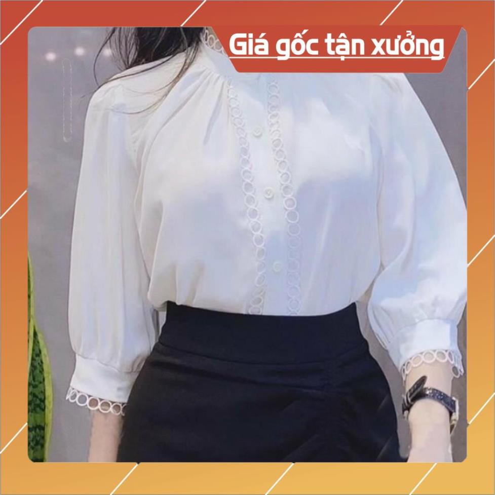 [Chất lượng số 1] Sơ Mi Lụa nữ Công Sở Viền Ren tay lỡ phù hợp với nhiều sự kiện