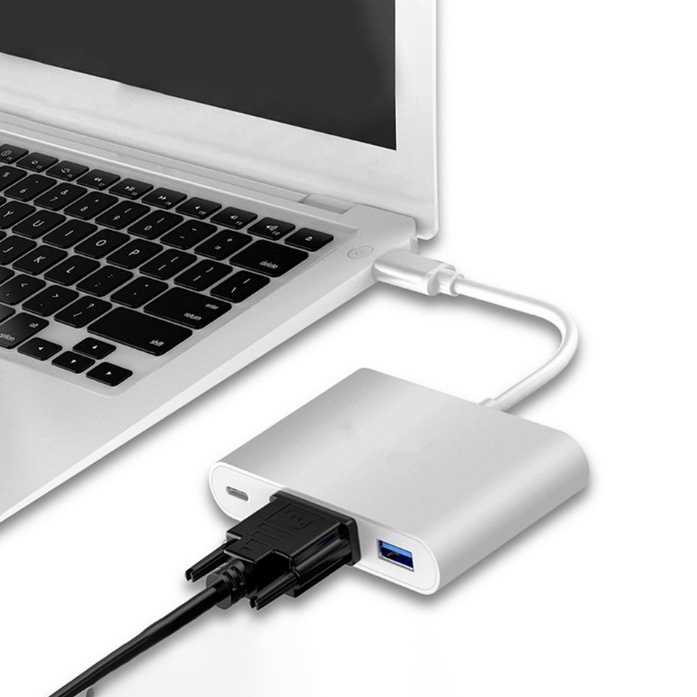 Cáp Chuyển Tin Hiệu USB Type C Sang VGA kèm USB 3.0 Full HD 4k