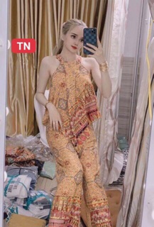 Bộ yếm thổ cẩm cực xinh ( 2 màu)