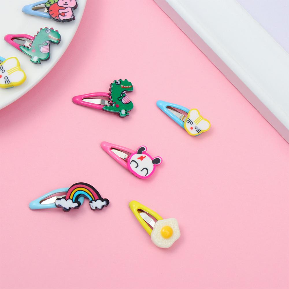 RAINBOW Set 5 Kẹp Tóc Búp Bê Hoạt Hình Dễ Thương