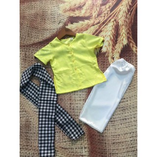 bộ bà ba lụa kèm khăn cho bé