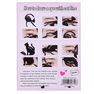High Pro 2pcs/Set Cat Eyeliner Stencil Makeup Eyebrow Models Stamp Template Card
