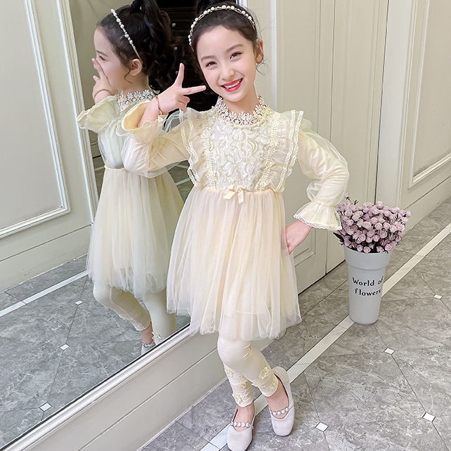 Đầm Công Chúa Tay Dài Cỡ Lớn Thời Trang Mùa Xuân Cho Bé Gái 2021