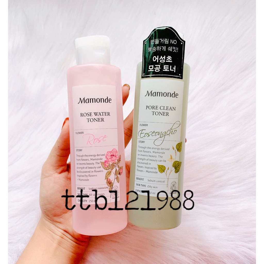 NƯỚC HOA HỒNG MAMONDE FLOWER WATER TONER đủ mùi - hoa hồng - diếp cá 250ml