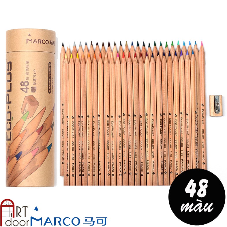 [ARTDOOR] Bộ bút chì màu Khô 24/48 MARCO Eco (ống tròn)