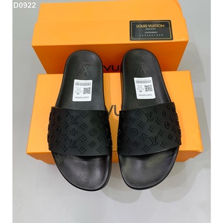 Dép LV quai ngang siêu cấp, dép LV vân nổi full box bill