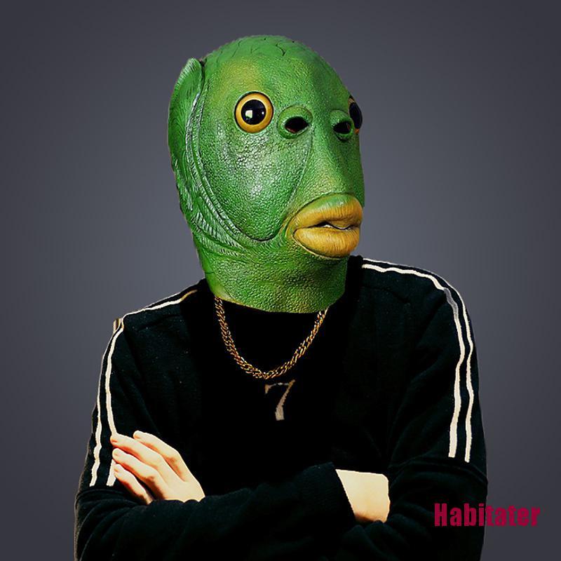 Mặt Nạ Hóa Trang Halloween Hình Cá Xanh Độc Đáo