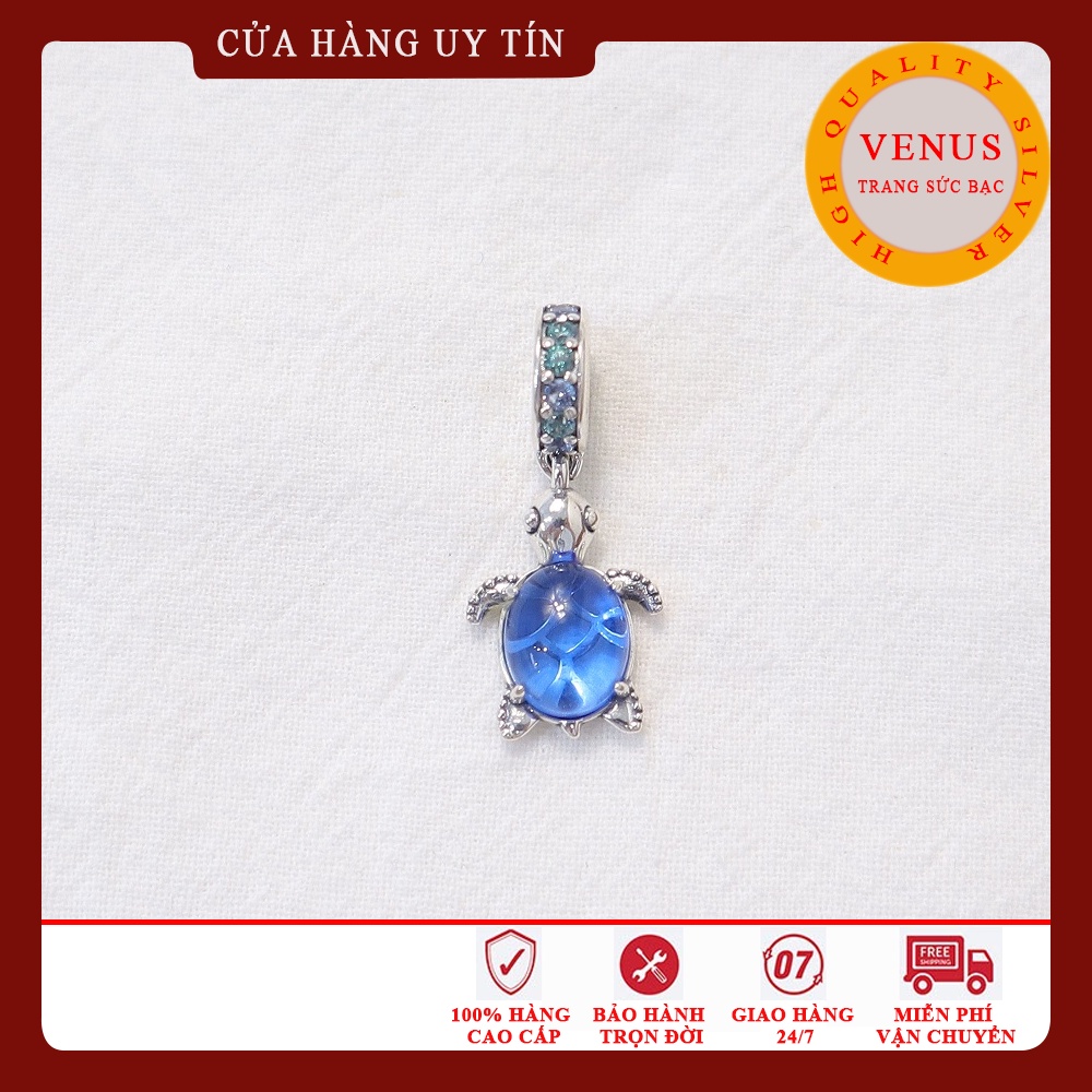 [Charm bạc 925 cao cấp] Charm bạc hình rùa biển xanh- Mã sản phẩm VENUSRB