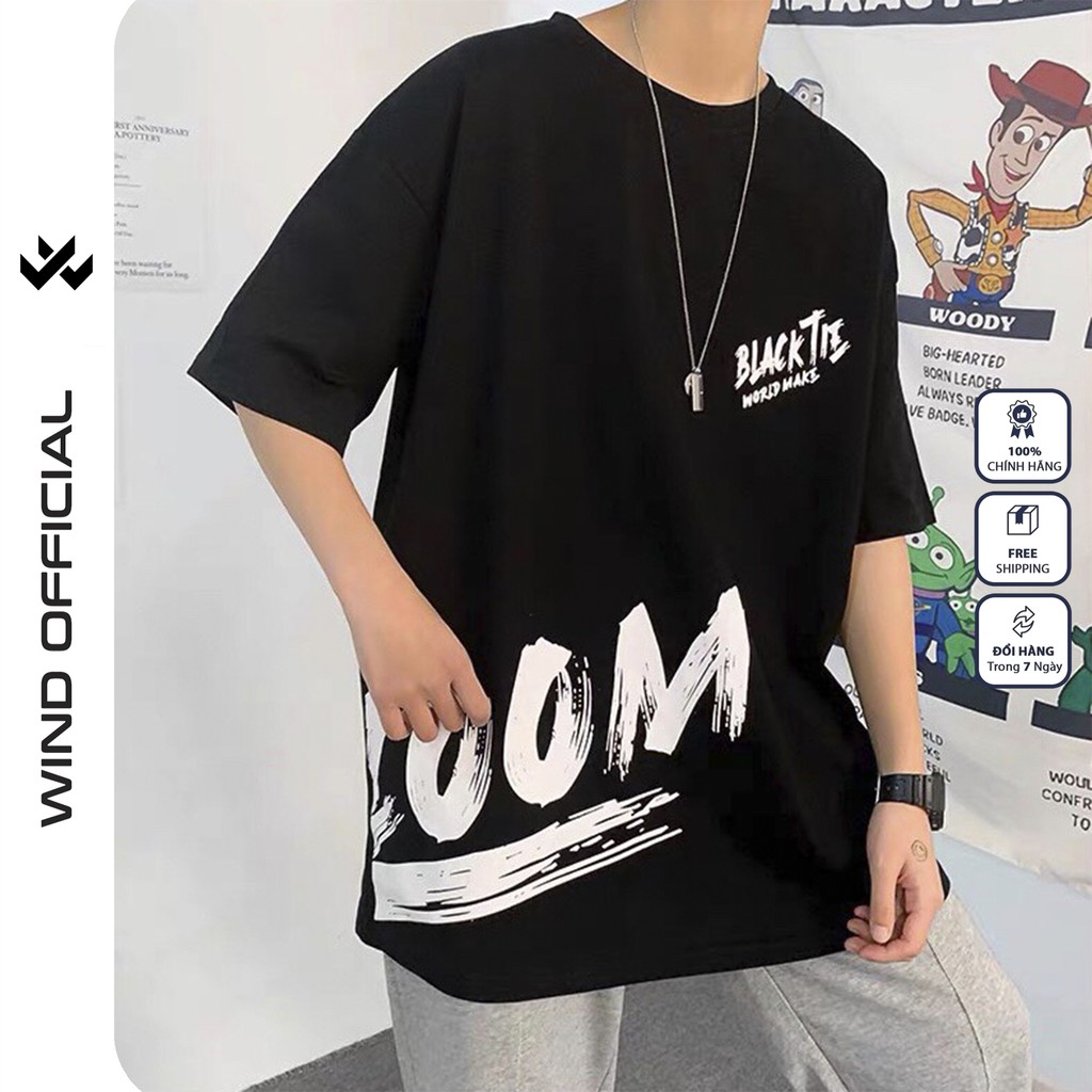 Áo phông unisex form rộng WIND oversize tay lỡ cotton ZOOM thời trang nam nữ ulzzang