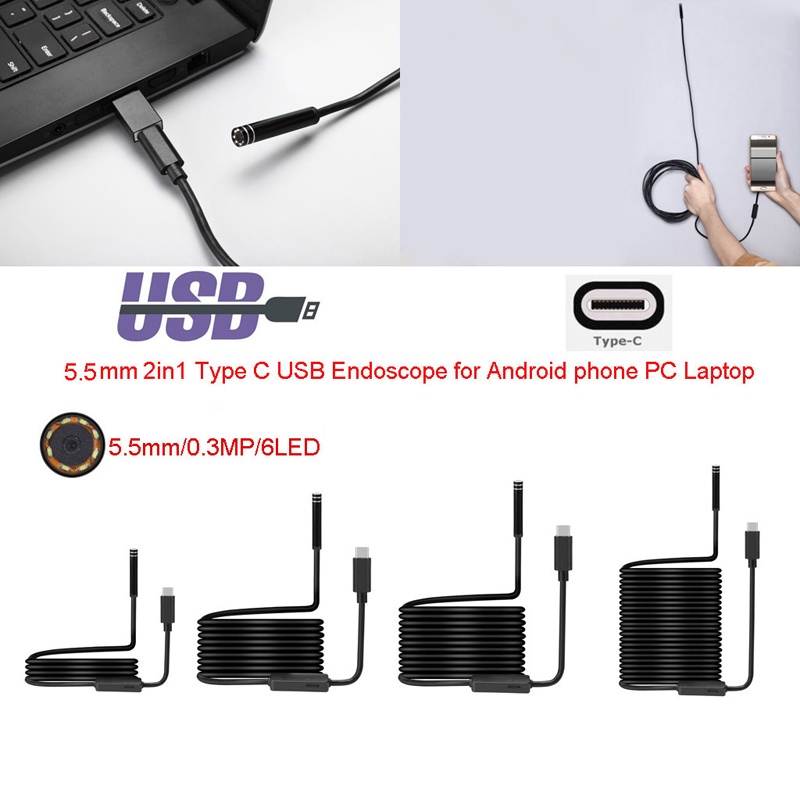 Camera Nội Soi Cổng USB Type C 5.5mm Cho PC Android
