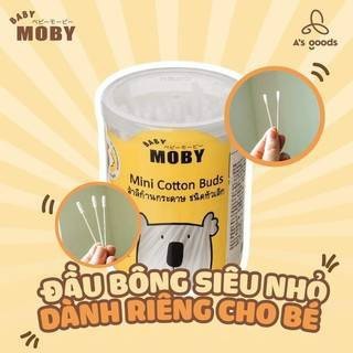 Hộp 150 Cây Tăm Bông Moby Baby Cỡ Nhỏ 100% Cotton