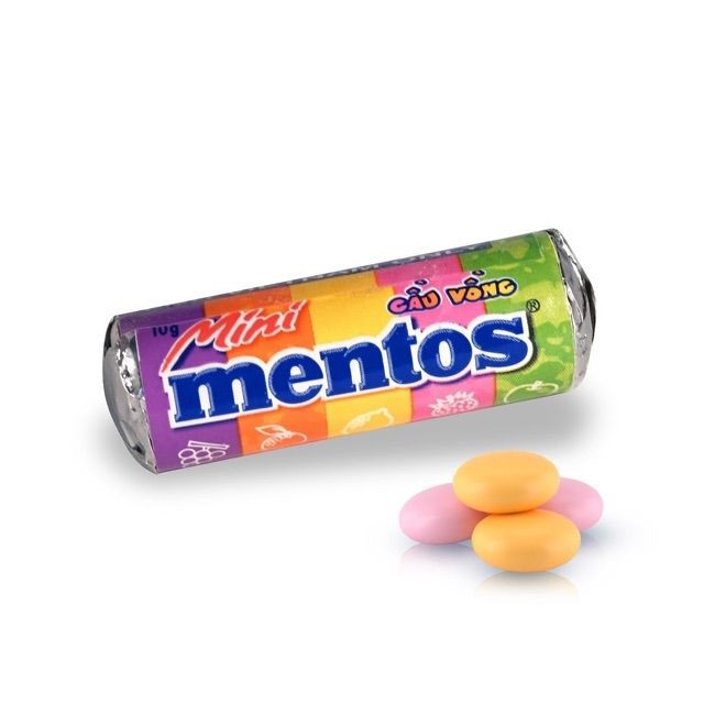 Combo 10 cây kẹo mentos cầu vòng mini hương trái cây tổng hợp 10gr