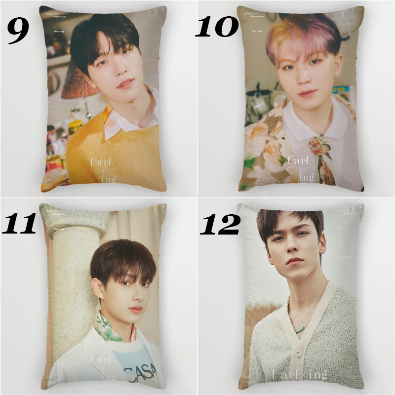 Vỏ Gối Hình Chữ Nhật In Hình Nhóm SEVENTEEN Hai Mặt Trang Trí Nhà Cửa