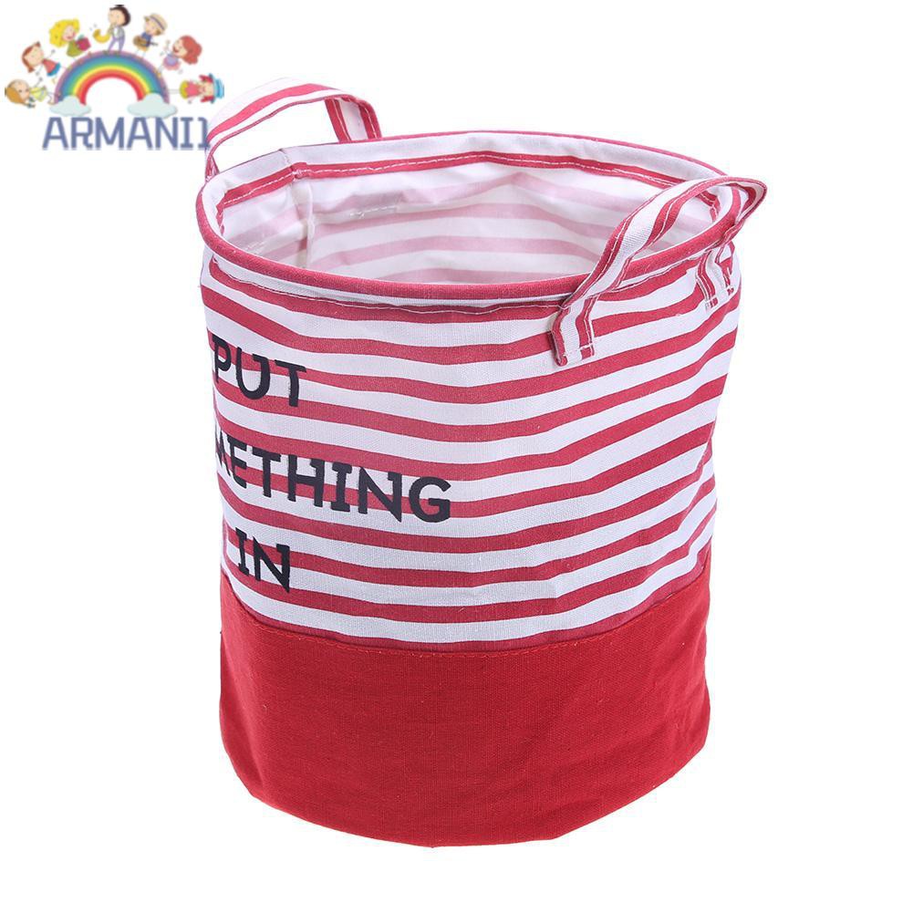 （armani） Foldable Washing Laundry Basket Hamper Cotton Linen Clothes Storage