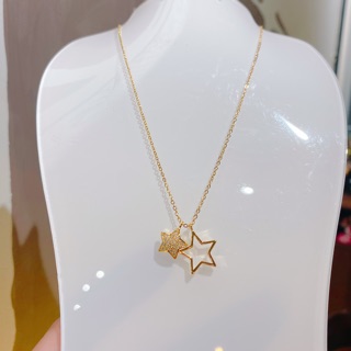 Dây chuyền titan ngôi sao mạ vàng -ko rỉ