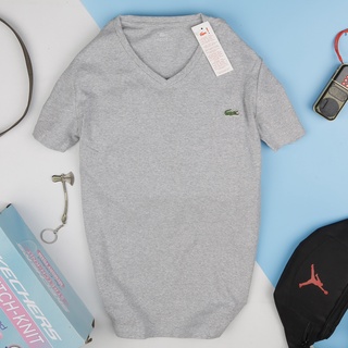 Áo phông nam cổ tim mặc nhà mầu ghi giá sale off