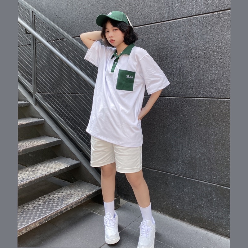 Áo Thun Polo Unisex JAY.CLO màu XANH LÁ/TRẮNG/ĐEN form rộng  Chất thun cá sấu form nam nữ unisex/Áo thun có cổ
