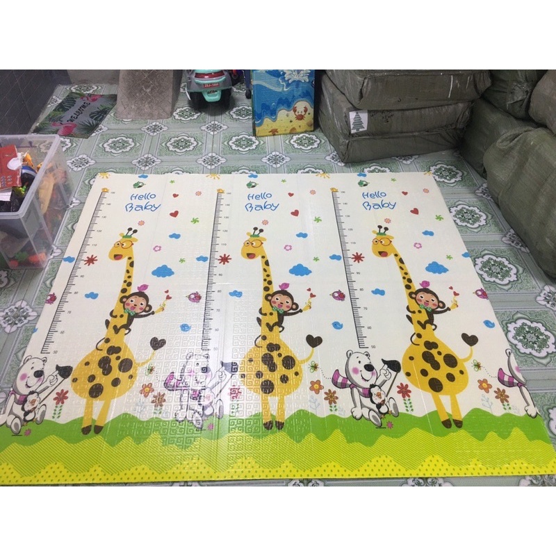 (HOẢ TỐC) Thảm xốp cho bé XPE gấp gọn tấm lót trải sàn 2 mặt chống thấm chống trơn hàn quốc phủ silicon 1m8 * 2m