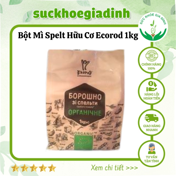 [Date: 1/2024] Bột Mì Spelt Hữu Cơ Ecorod 1kg