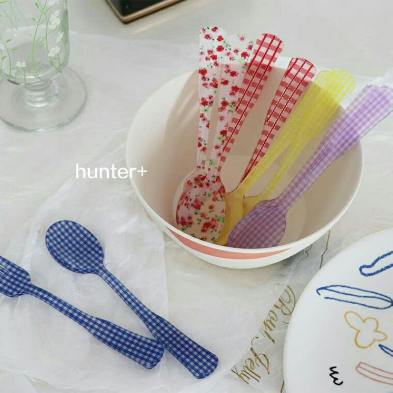 SET ĐĨA MUỖNG NĨA CARO HOA VINTAGE