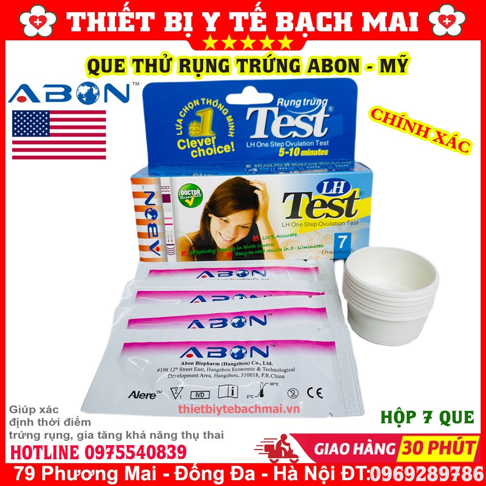 ✅ Que Thử Rụng Trứng ABON MỸ- Hộp 7 Test [Chính Xác 100%, Sinh Con Theo Ý Muốn]