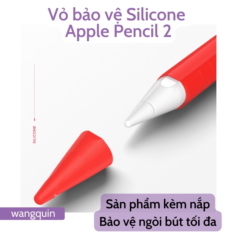 Sẵn HCM - Hoả Tốc Vỏ ốp Case bảo vệ bút cảm ứng Apple Pencil Gen 2 Silicon cao cấp Tiện lợi dễ sử dụng Siêu mỏng đủ màu