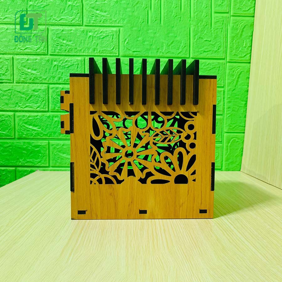 Đế Cắm Dao Bằng Gỗ ĐÔNG TÂN Cao Cấp Tích Hợp Mài Dao Bằng Thép Không Gỉ