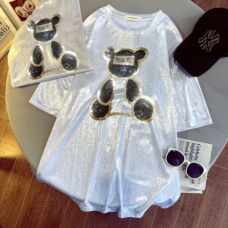 Áo thun tay ngắn dáng rộng phong cách đường Âu Mỹ in hình thời trang mùa hè 2021 cho nữ