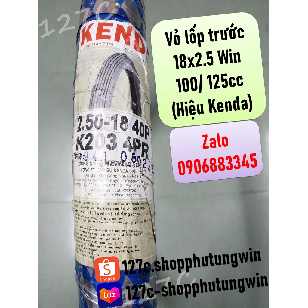 Vỏ lốp trước 18x2.50 & sau 17x3.0 Win 100/ 125cc