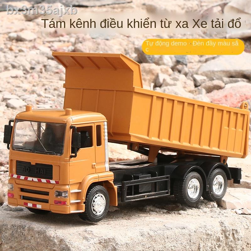 ✚ ▼ Xe ben hợp kim lớn điều khiển từ xa, xe ben sạc không dây, xe công trình, mô hình xe tải chở đất