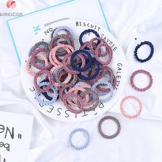 Dây Cột Tóc Buộc Tóc Xoắn Loại Nhỏ Nhiều Màu 100 Sợi