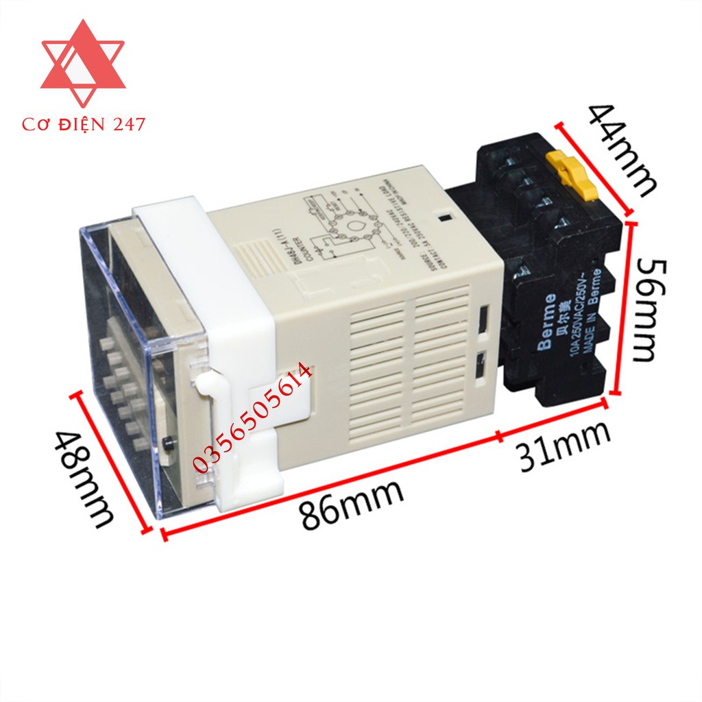 Bộ đếm Omron DH48S-1Z DH48S-2Z, DH48S-S (Kèm đế) Relay thời gian,Công tắc hẹn giờ