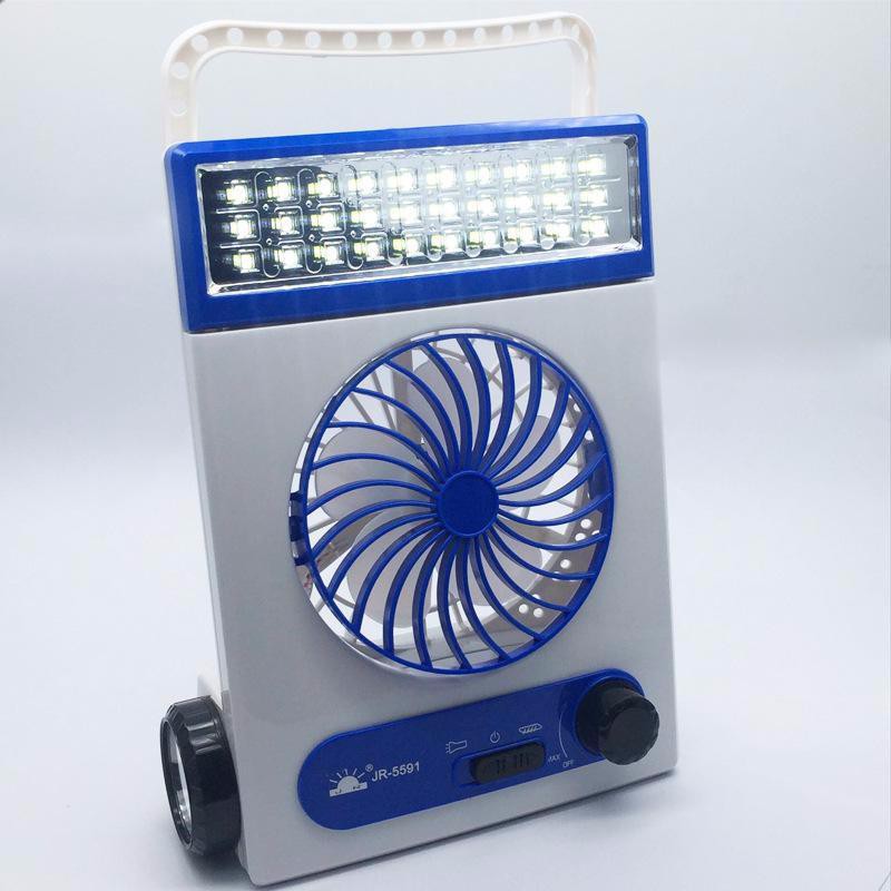 Quạt sạc mini năng lượng mặt trời có đèn Led